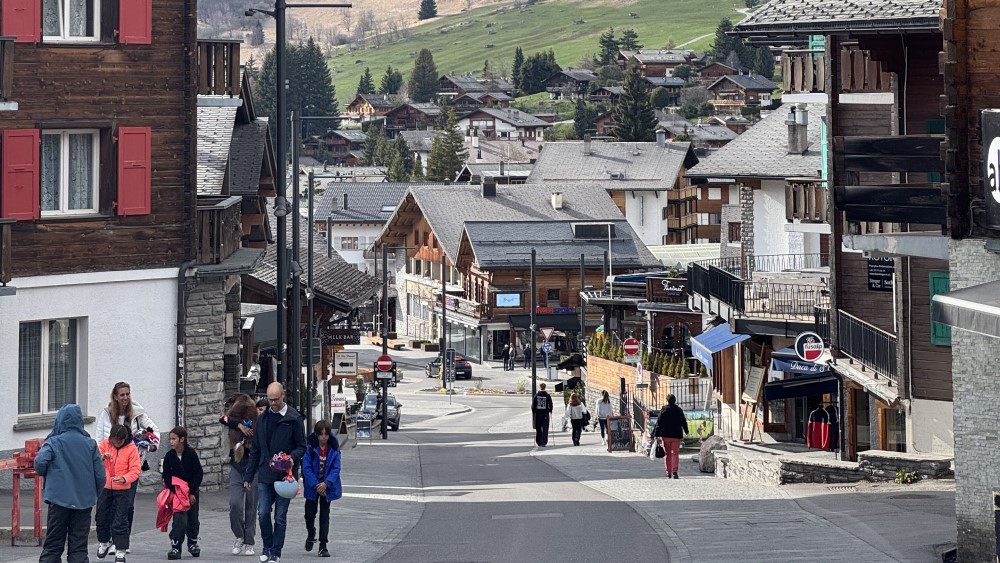 Zonnige aankomst in Verbier.